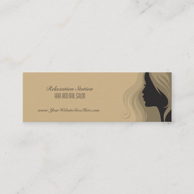 Trendy stylish silhouette salon spa business card (Front)