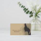 Trendy stylish silhouette salon spa business card (Standing Front)