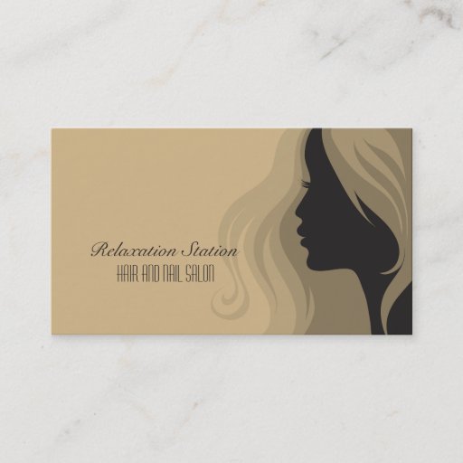 Customizable Trendy stylish silhouette salon spa business card