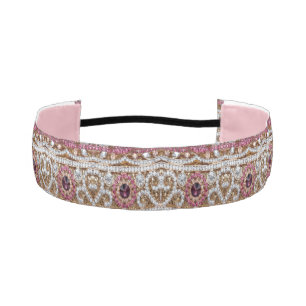 trendy stylish silver gold burgundy pink bohemian athletic headband