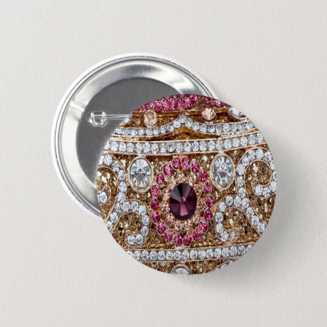 trendy stylish silver gold burgundy pink bohemian  button (Front & Back)