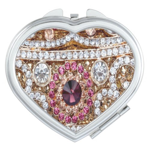 trendy stylish silver gold burgundy pink bohemian  compact mirror