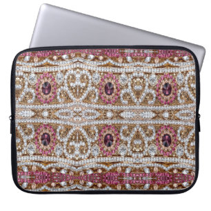 trendy stylish silver gold burgundy pink bohemian laptop sleeve