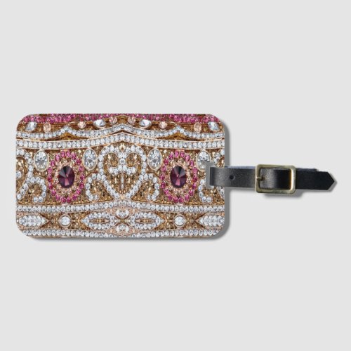 trendy stylish silver gold burgundy pink bohemian  luggage tag