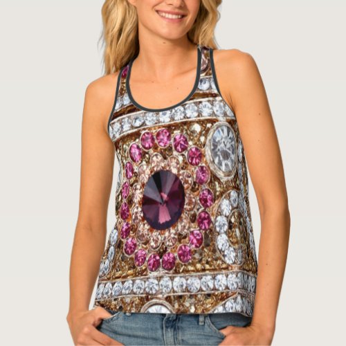 trendy stylish silver gold burgundy pink bohemian  tank top