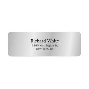Trendy Stylish Silver Grey Plain Elegant Modern Label