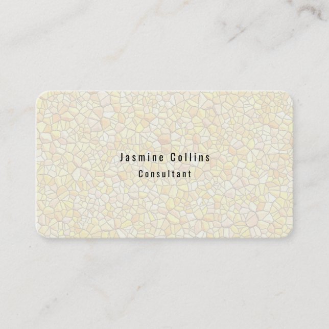 Trendy Stylish Simple Plain Stone Wall Pattern Business Card (Front)