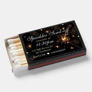 Trendy Stylish Sparkler Sendoff Wedding Favor Matchboxes