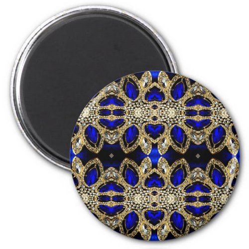 trendy stylish turquoise gold silver deep blue  magnet