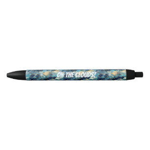 Trendy Stylish Watercolor Blue Clouds Pen