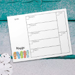 Trendy Stylish Weekly Planner Calendar Beach  Notepad<br><div class="desc">This design features an organizer scheduler simple week,  weekly calendar planner personalized,  girly feminine chic beach tropical,  flip flops sandals coastal sea,  ocean sealife beach house girl,  home office school supplies,  simple minimalist minimal style,  whimsical typography text font,  stylish trendy calligraphy script,  custom customize the personalized name</div>