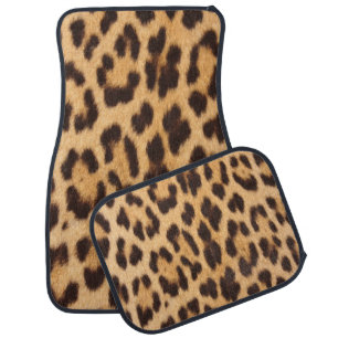 trendy stylish wild safari fashion leopard print car floor mat