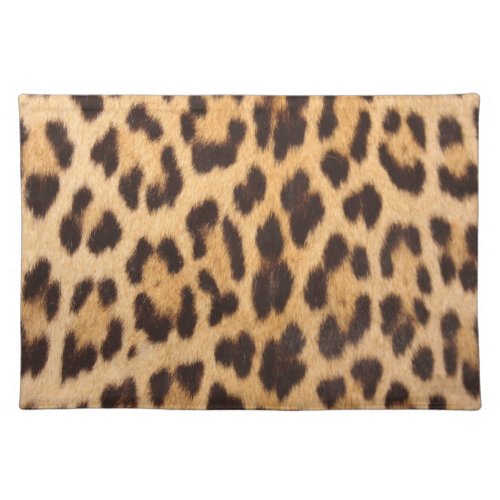 trendy stylish wild safari fashion leopard print cloth placemat