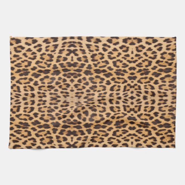 trendy stylish wild safari fashion leopard print kitchen towel (Horizontal)