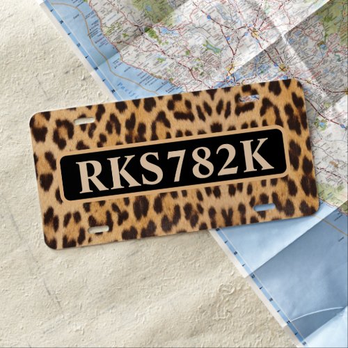 trendy stylish wild safari fashion leopard print license plate
