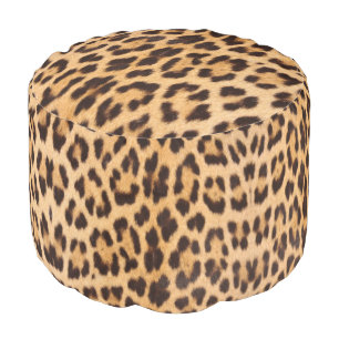 trendy stylish wild safari fashion leopard print pouf