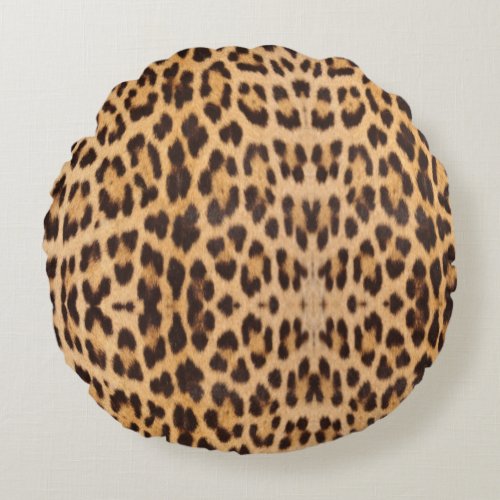 trendy stylish wild safari fashion leopard print round pillow