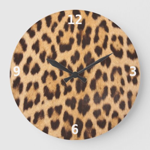 trendy stylish wild safari leopard print large clock