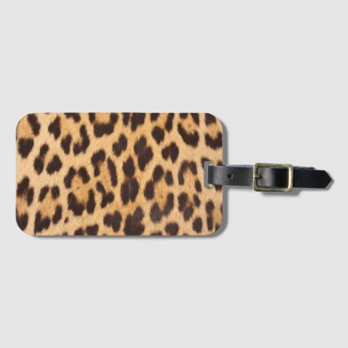 trendy stylish wild safari leopard print luggage tag