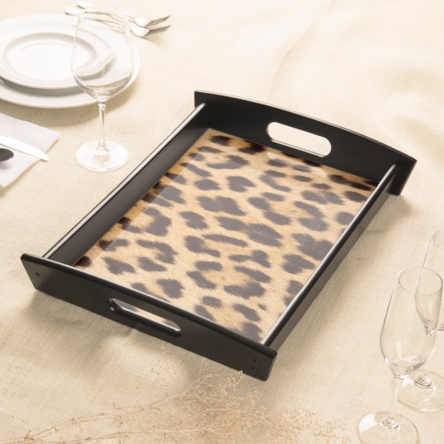 trendy stylish wild safari leopard print serving tray (Front)