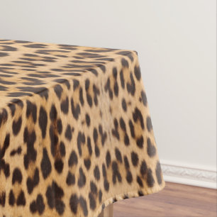 trendy stylish wild safari leopard print tablecloth