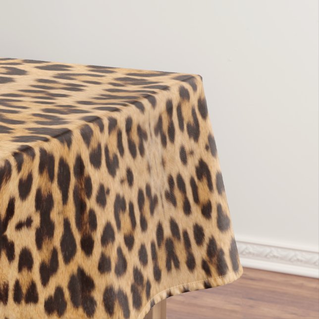 trendy stylish wild safari leopard print tablecloth (In Situ)