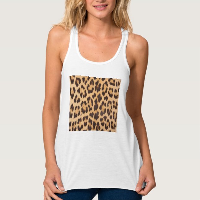 trendy stylish wild safari leopard print tank top (Front)