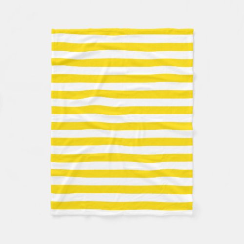 Trendy Stylish Yellow White Striped Template Small Fleece Blanket