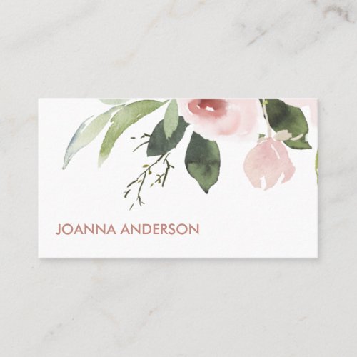 TRENDY SUBTLE COLOR WASH BLUSH PINK FLORAL BUNCH BUSINESS CARD