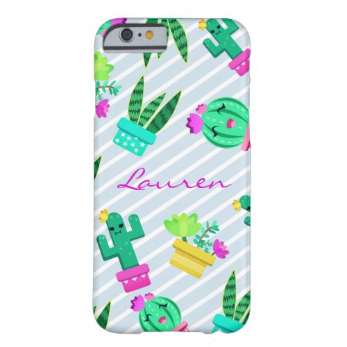 Trendy Succulents  Cactus  Personalized Barely There iPhone 6 Case