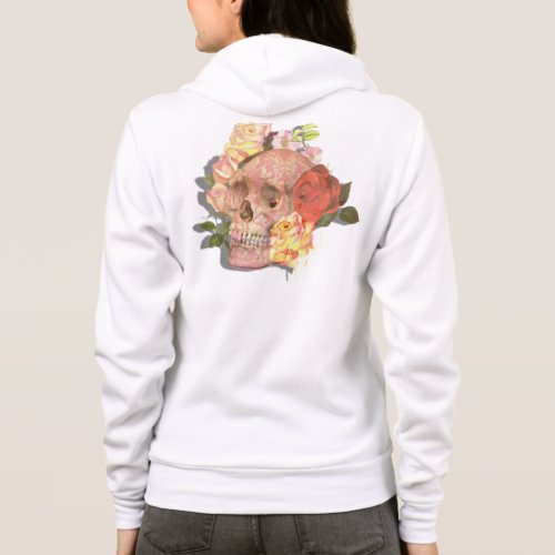 Trendy Sugar Skull Roses Goth Day of the Dead Hoodie
