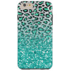 trendy summer aqua green leopard animal print