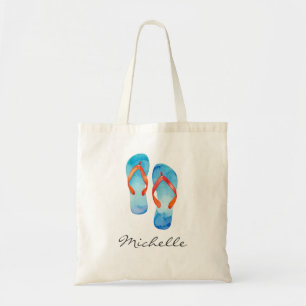 Trendy Summer Beach Flip Flops Tote Bag