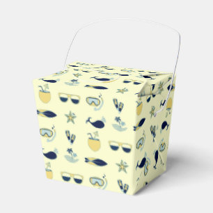 Trendy Summer Icons Pattern Favor Boxes