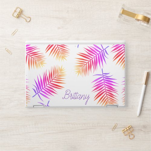 Trendy Summer Sunset Palm Leaves  Personalized HP Laptop Skin