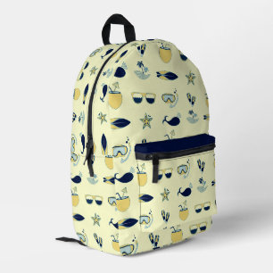Trendy Summer Symbols Pattern Printed Backpack