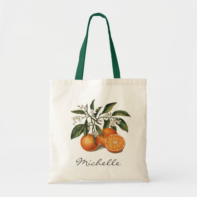 Trendy Summer Tropical Watercolor Citrus Oranges   Tote Bag (Front)