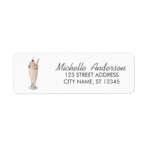 Trendy Summer Watercolor Ice Cream Return Address Label