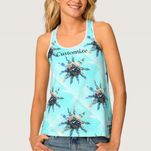 Trendy sun faces blue Thunder_Cove Tank Top