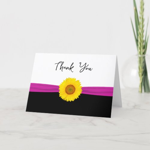 Trendy Sunflower Theme Thank You Cards