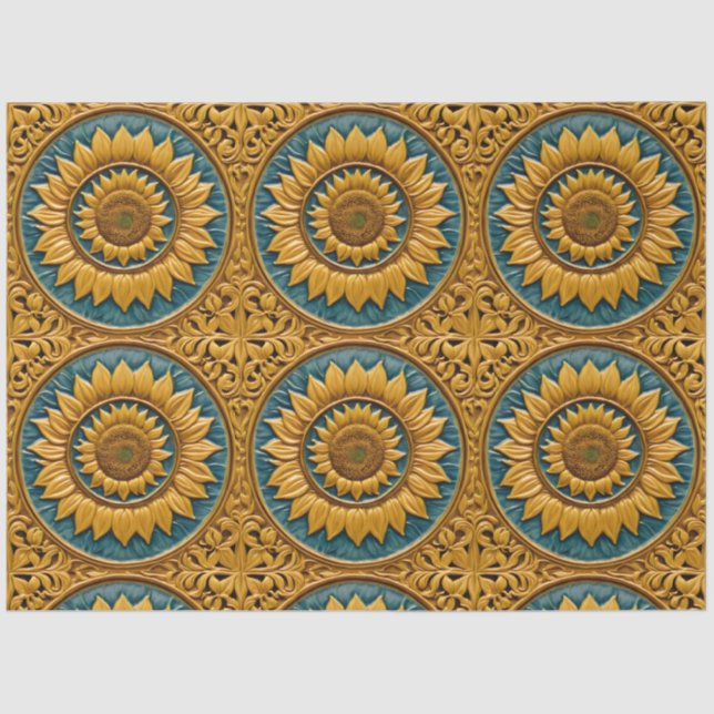 Trendy Sunflowers Beautiful Collection Tissue Paper (Front)