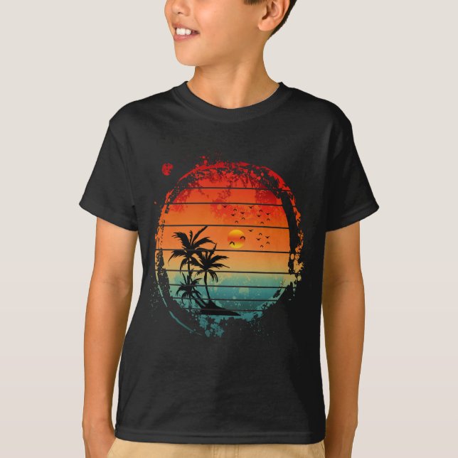 trendy sunset palm tree T-Shirt (Front)