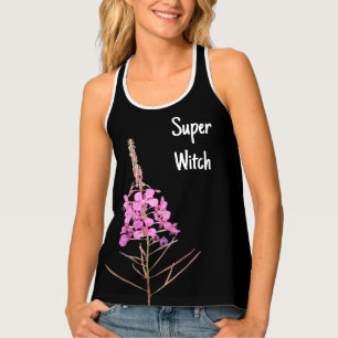 Trendy Super Witch brand pink black floral boho Tank Top