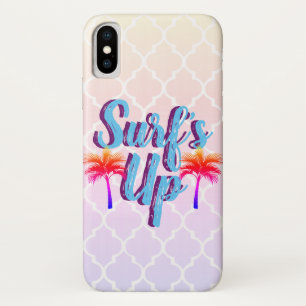 Trendy Surf's Up Sunset Palm Trees iPhone X Case