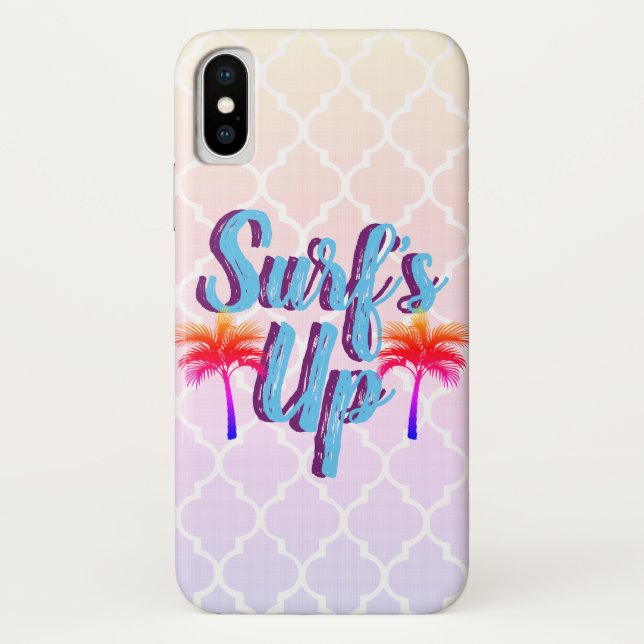 Trendy Surf's Up Sunset Palm Trees Case-Mate iPhone Case (Back)