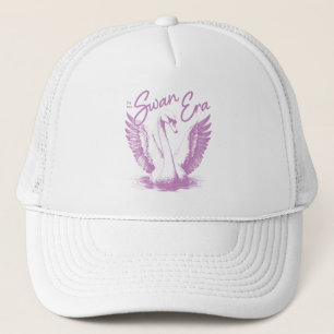 Trendy Swan Era Purple Print Trucker Hat