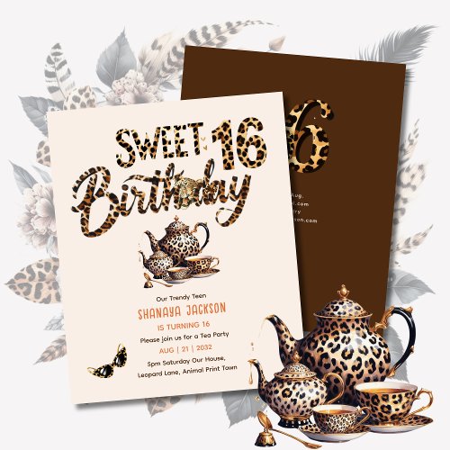 Trendy Sweet 16 Leopard Print Tea Party