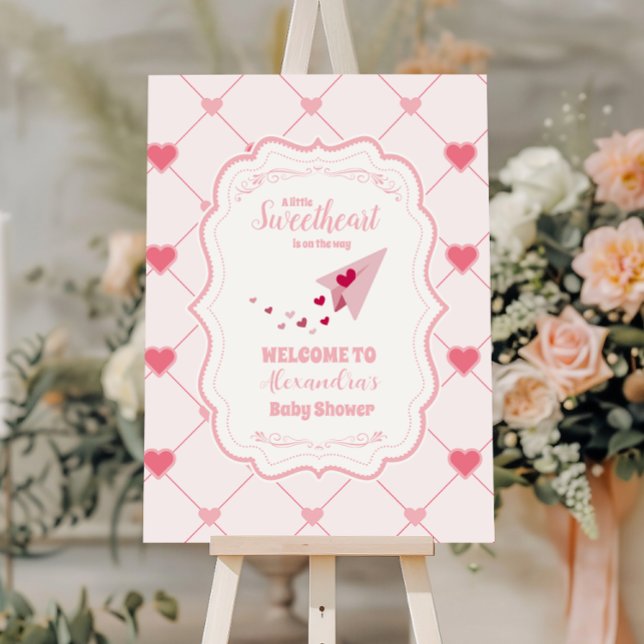 Trendy Sweetheart Valentine's Day Baby Shower Foam Board (Creator Uploaded)