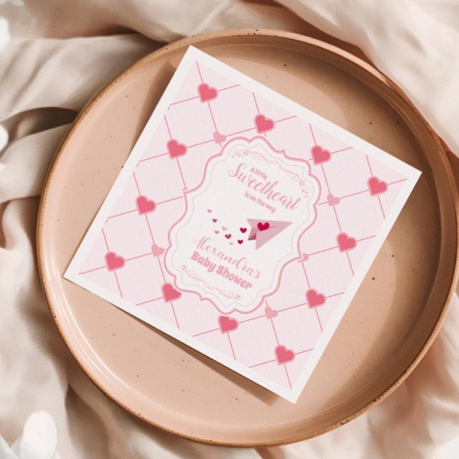 Trendy Sweetheart Valentine's Day Baby Shower Napkins (Creator Uploaded)