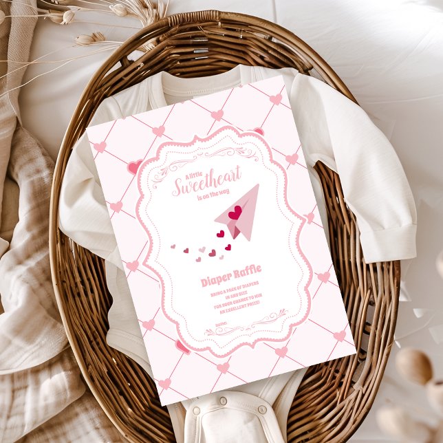 Trendy Sweetheart Valentine's Day  Diapper Raffle  Enclosure Card (Creator Uploaded)